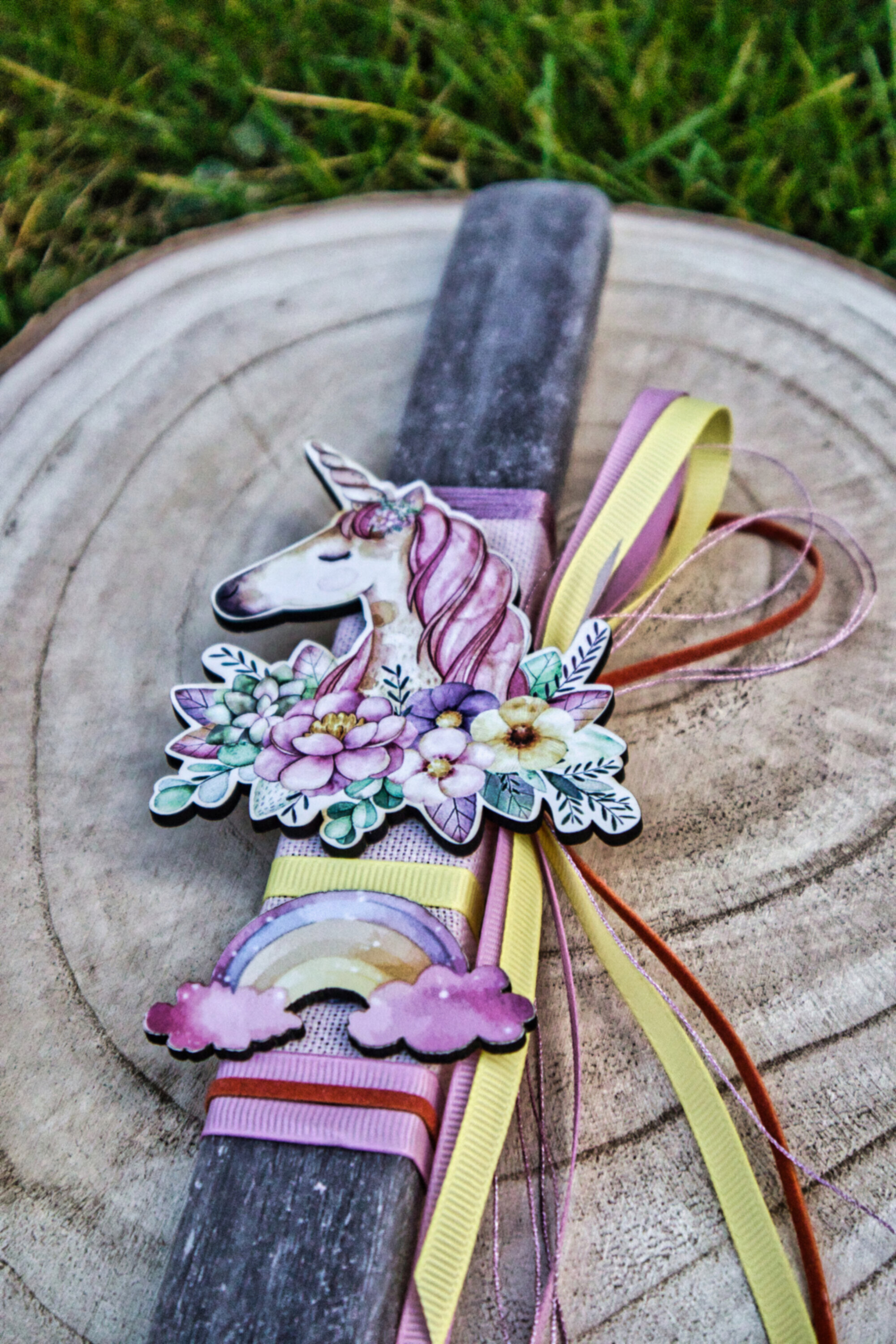 Πασχαλινή λαμπάδα Rainbow unicorn
