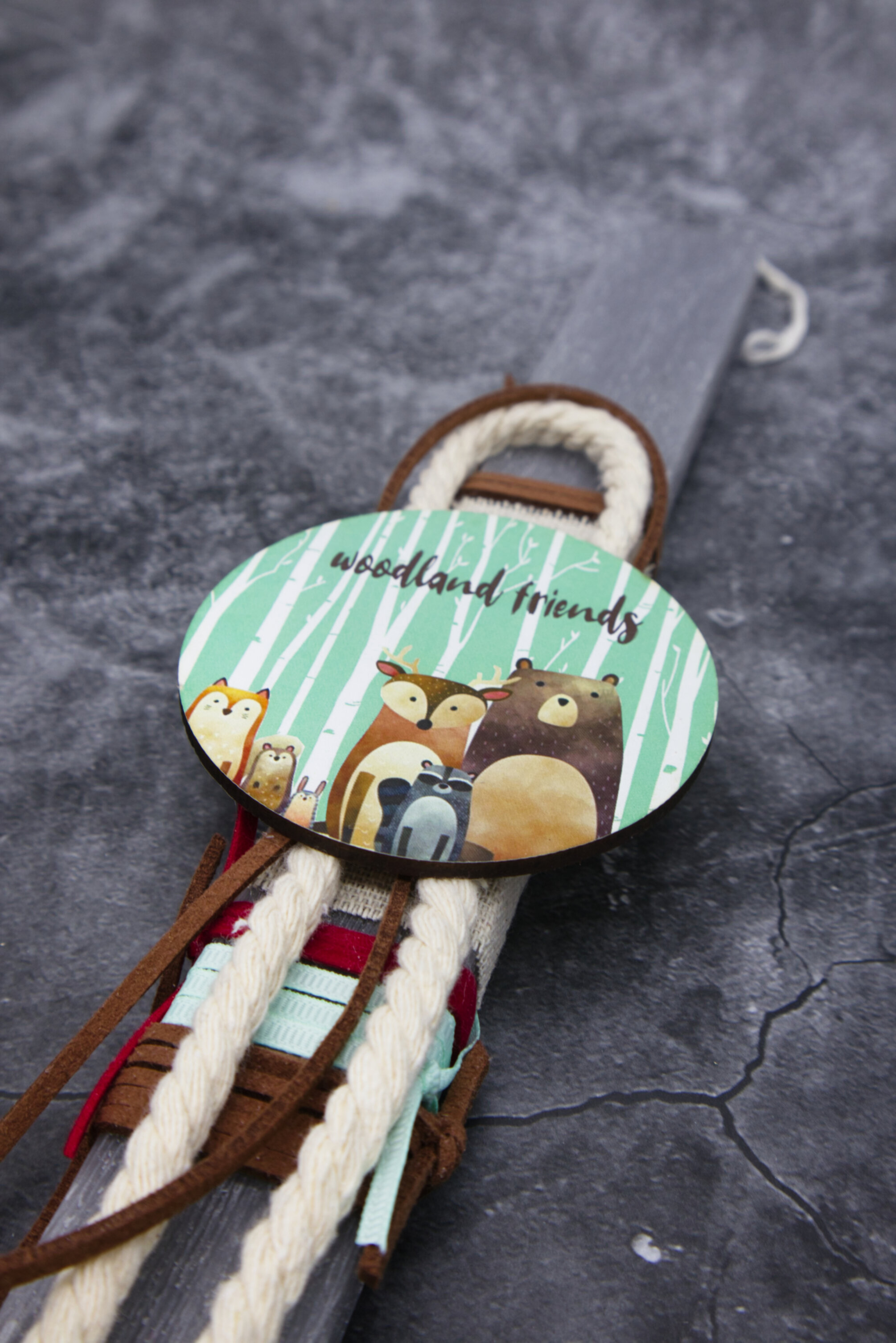 Osterkerze Woodland Friends Grey